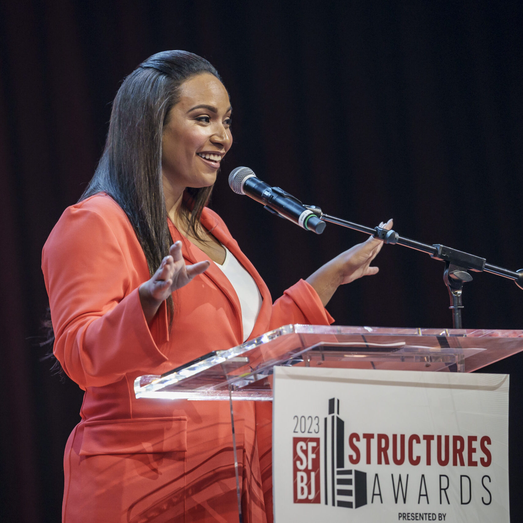 Tamika speaking at the Structure Awards